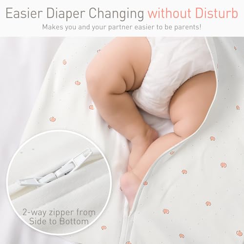 Image of 2 Pack Transitional Baby Swaddling Sacks with Arms Up Length Sleeves & Mitten Cuffs, Sleeping Sack Bag 2 Ways Zipper, Wearable Swaddle Blanket for Newborns Baby Snug Fit Calms Startle Reflex