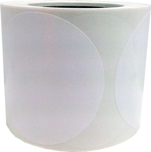 White Color Coding Labels for Organizing Inventory 4 Inch Round Circle Dots 500 Total Adhesive Stickers On A Roll