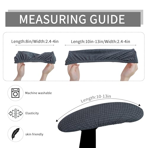 Image of FORCHEER Office Chair Armrest Covers Stretchable Water Resistant Spandex Stretch Jacquard Elastic Band Computer Office Chair Arm Pad Covers Chair Slipcover for Desk Chairs Arm 2P-Dark Grey