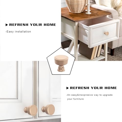 Image of 10 Pack 1-1 /5Inch(30mm) Champagne Gold Knobs for Dresser Champagne Brass Cabinet Pulls Kitchen Drawer Knob Hardware for Cupboard Bathroom