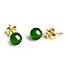 Produktbild Dalwa 925 Silber Ohrringe Grün Vergoldete Ohrenstecker Damen mit echten Jade - Perlen in Smaragd, Ideales Geschenk für Mutter Frauen und Freundin mit Liebe, inkl. Geschenkverpackung
