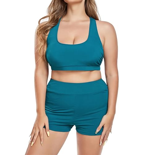 Dois trajes de banho de tamanho curto para mulheres com shorts Recolha o traje de banho Traje de ban