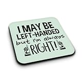 Porta-copos engraçados de madeira com citação canhoto - Tapetes de bebida humorísticos para decoração de casa e escritório