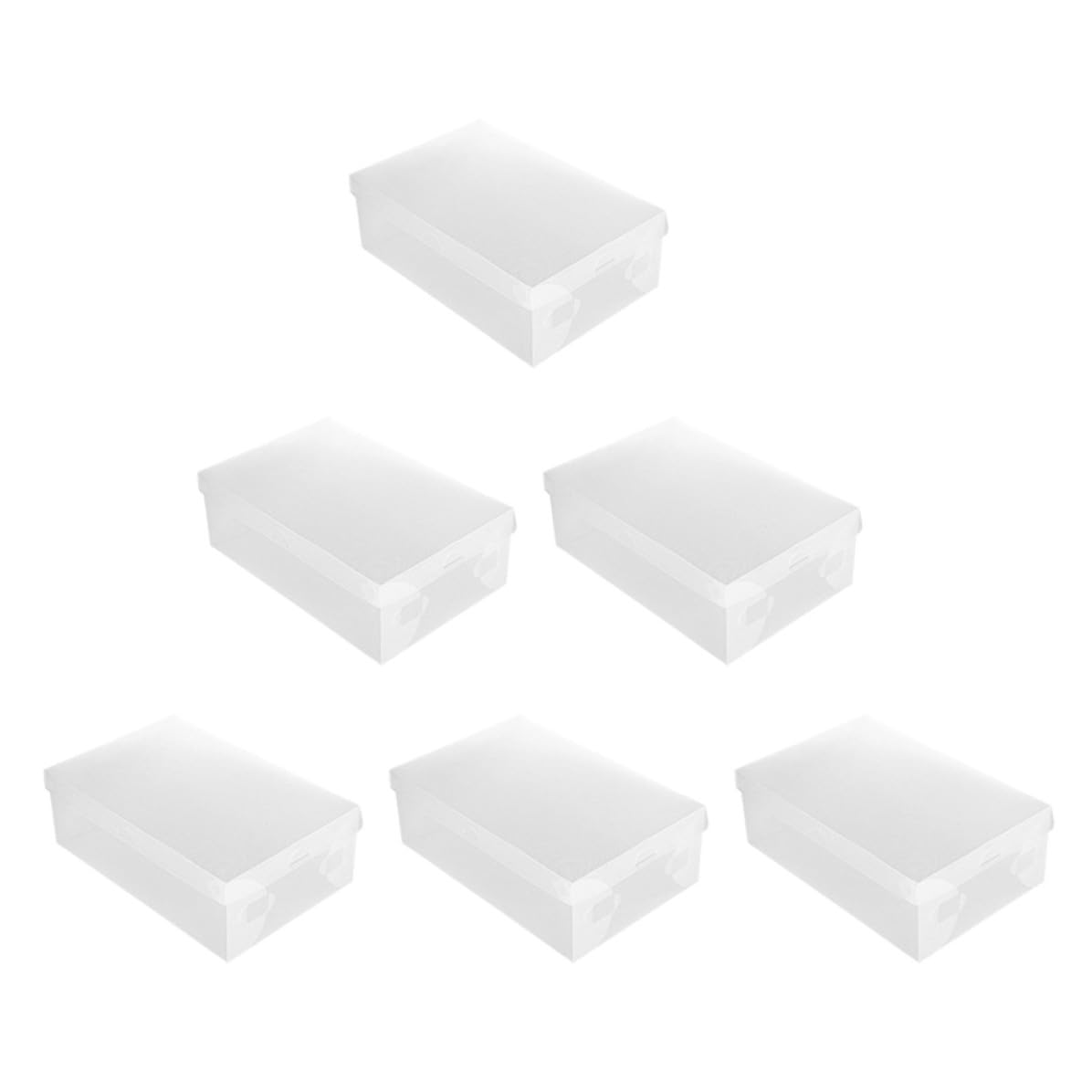 Caja zapatos transparente apilable WOONEKY de plástico PP para organizar estantes en pack de 6