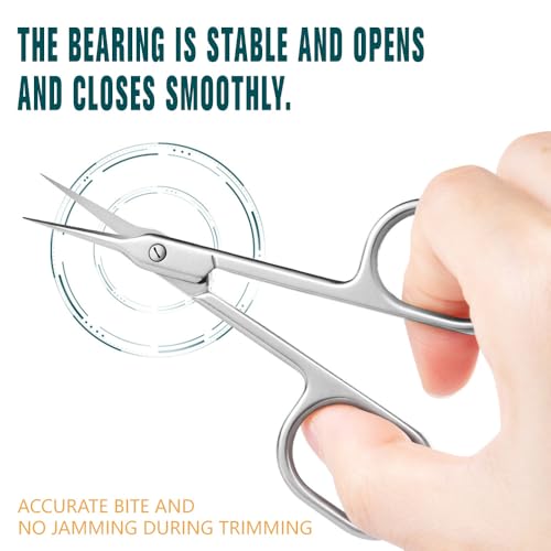 Image of Precision Cuticle Scissors - Stainless Steel Blades for Skin Care - Ergonomic Handle for Comfortable Grip - Ideal for Trimming Cuticles