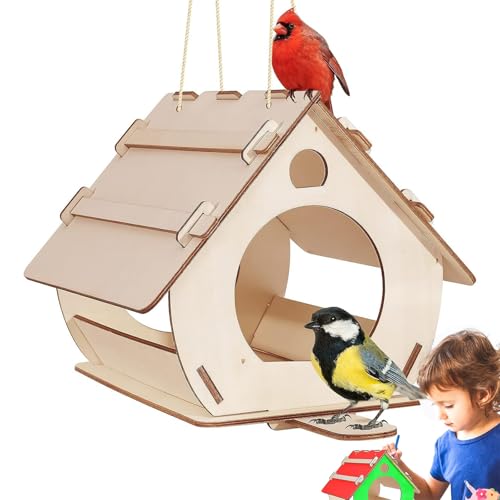 Liwein Vogelfutterhaus Holz Zum Aufhängen, Vogelhaus Zum Bemalen,Vogelfutterspender Für Kleinvögel,Nistkästen Vogelhäuser Eichhörnchen futterhaus Futterhaus Für vögel Hängend (Large) Liwein Vogelfutterhaus Holz Zum Aufhängen, Vogelhaus Zum Bemalen,Vogelfutterspender Für Kleinvögel,Nistkästen Vogelhäuser Eichhörnchen futterhaus Futterhaus Für vögel Hängend (Large)
