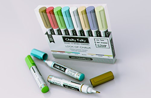 Chalky Talky Look of Chalk Pens in 8 Colors - Terra Cotta Earth Tone Wet Wipe Markers from