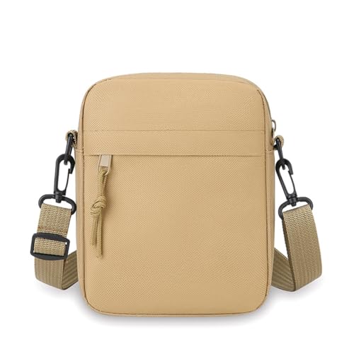 Bolsas transversais, bolsa de ombro feminina, masculina, pequena, bolsa tiracolo de cor sólida, bolsa carteira moderna, A cáqui