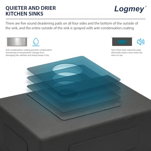 Logmey 13 Inch Bar Sink - Undermount Stainless Steel Bar Prep Sink 16 Gauge 9 Inch Deep Single Bowl 13x15x9 Inches