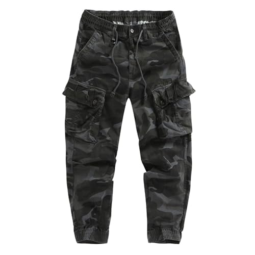 Pantalones cargo de camuflaje para hombre con bolsillos militares de trabajo tácticos 5