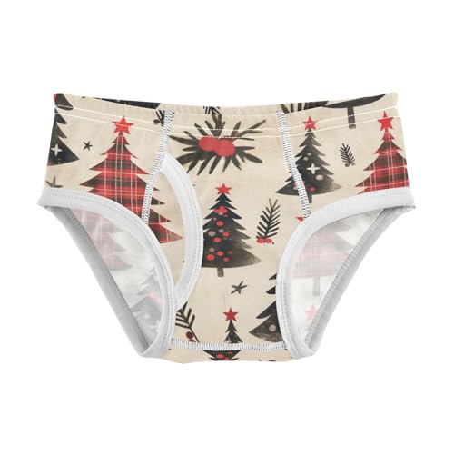 KLL Buffalo Plaid Christmas Trees Baby Boys Soft Underwear Briefs Breathable Undies