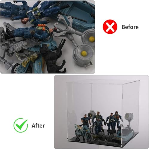 Image of Display Case for Collectibles Assemble Clear Acrylic Box Alternative Glass Case for Display Action Figures Home Storage & Organizing Toys (6x6x6 inch; 15x15x15 cm)