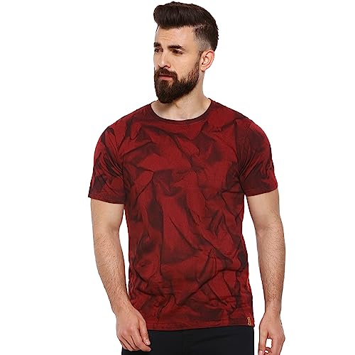 Image of CAHOOT Men's Blue and Mint Ombre Henley Neck Short Sleeve Regular Fit T Shirt for Regular Wear