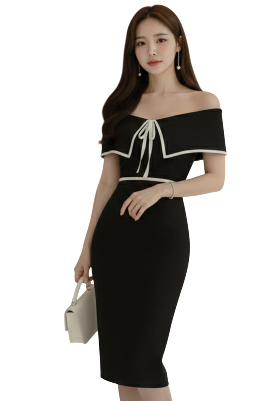 Women Off-Shoulder Bodycon Dress (in, Alpha, S, Regular, Black)-picture-43