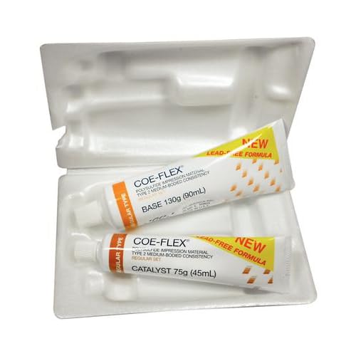 GC 131102 Coe Flex Regular Set Rubber Base Impression Material, 90mL Base & 45mL Catalyst, Lead-Free for Crowns, Bridges & Dentures