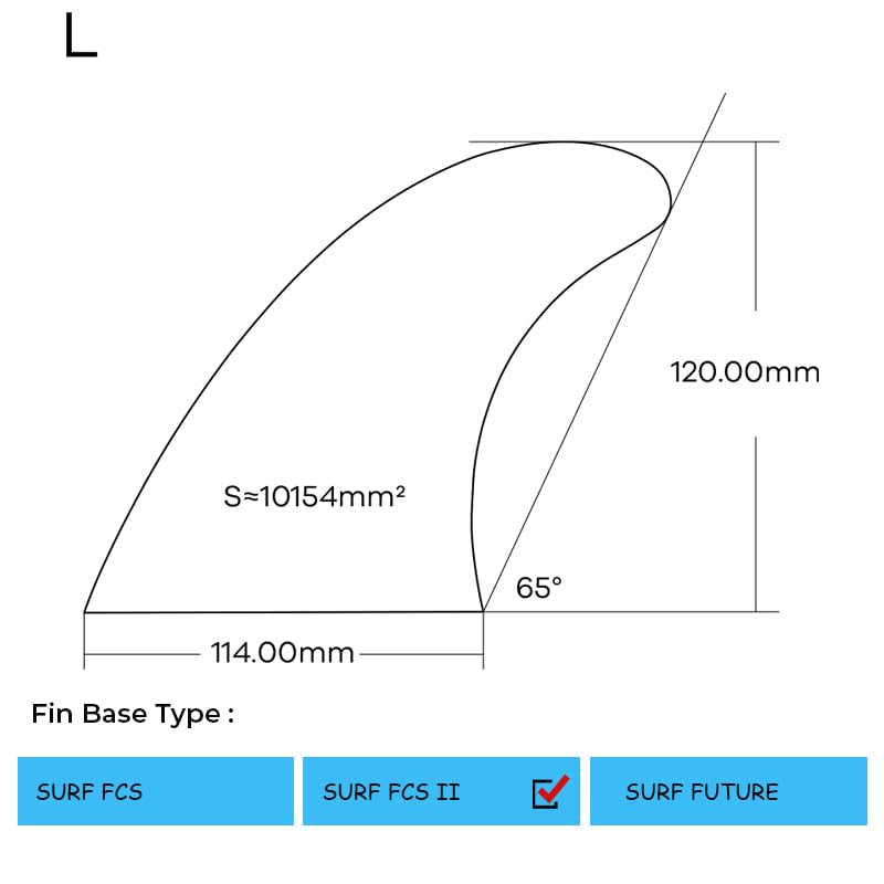 bohally Fiberglass+Honeycomb Surfboard Fin (3) Glass Flex Thruster Surf Fin Style G7 - Tri Fin Thruster Set Surfboard fins Size L fins