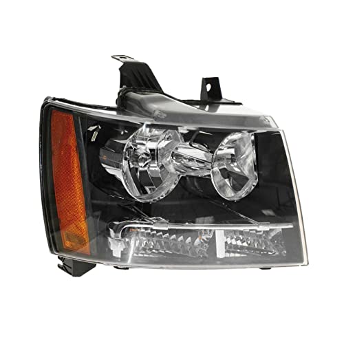 AM Autoparts Headlight Assembly Compatible With 2007-2013 Chevrolet Avalanche 2007-2014 Suburban 1500 Suburban 2500 Tahoe Passenger Side