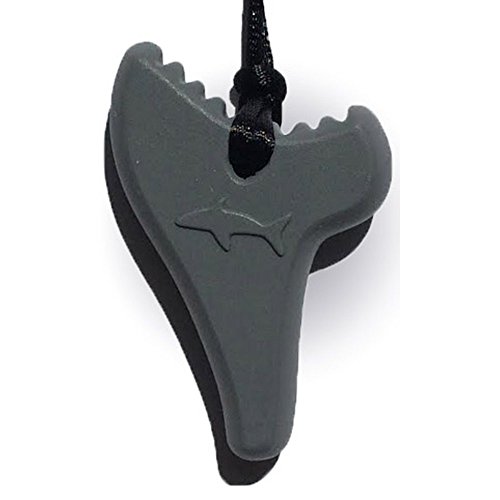 Shark Tooth Teething Sensory Silicone Chew Necklace (River Rock Gray) Shark Tooth Teething Sensory Silicone Chew Necklace (River Rock Gray)
