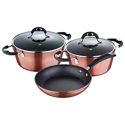 Comparison: Best Bergner Cookware Amazon 4 BERGNER Q2917 5-Piece Forged Aluminium Induction Cookware Set, Pandora, Brown
