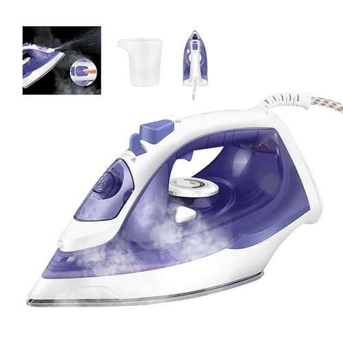 Dampfbügeleisen kabellos, kabelloses Bügeleisen, Sohle mit keramischer Antihaftbeschichtung Vertikal bügeln, Tropfstop, Antikalk, selbstreinigend mit Wassertank, Cordless Steam Iron, 2400 W