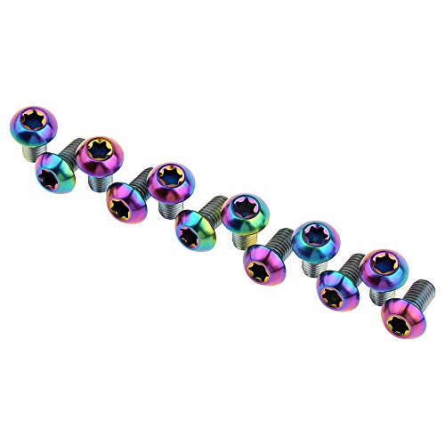 Image of 12Pcs Ti Titanium Bolts Torx M5x10 Bicycle Bike Disc Brake Cycle Rotor Screws Gr5 (Colorful)