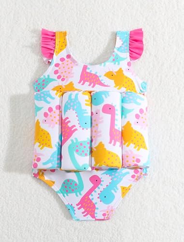 Image of IDOPIP Kids Boys Girls Floatation Swimsuit with Adjustable Buoyancy Baby Float Suit Swim Vest One Piece Swimwear Bathing Suit