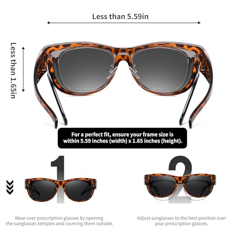 Image of GEGURI Polarized Sunglasses Fit Over Glasses for Men Women, Oversized Square Sun Glasses UV400 Protection Shades