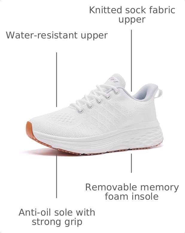 Image of AVW Womens Non Slip Work Shoes Walking Sneakers Food Service Kitchen Shoes