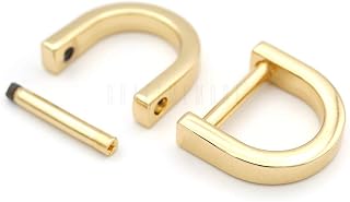 CRAFTMEMORE 5/8 Inch (Inside Width) D-Rings with Closing Screw Shackle Key Holder Horseshoe U Shape Dee Ring DIY Leather Craft Purse Replacement 4 pcs (Gold)