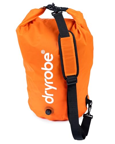 Dryrobe Travel Compression Bag - Large Compact Waterproof Bag for Travel & Sports Storage - Wet Bags for Swimming/Surfing/OCR - Stuff Sack for Wet Clothes with Roll Up Closure - 33 L - Orange