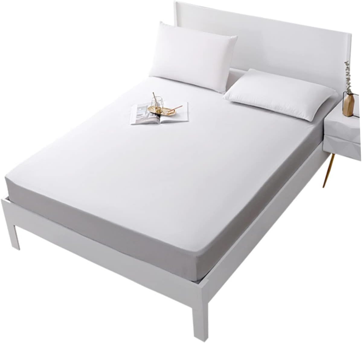 Fitted Sheet Twin Mattress Protector Full Mattress Cover Bed Pad Machine Washable