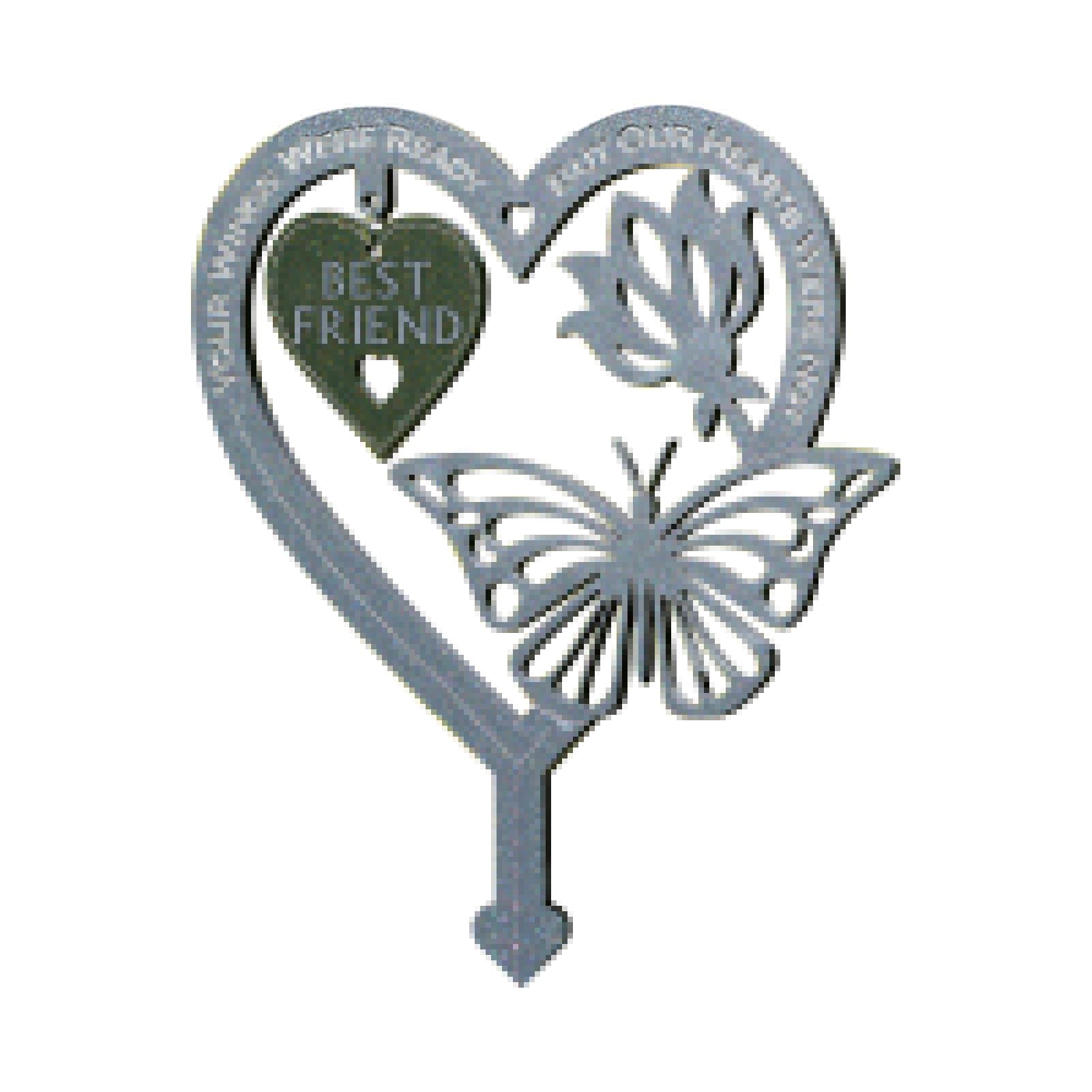 Memorial Stake - Heart Shaped Memorial Stake for Outdoors,Grave Markers, Cemetery Memorial Stake for Dad, Easter Decoration Memorial Signs for Garden