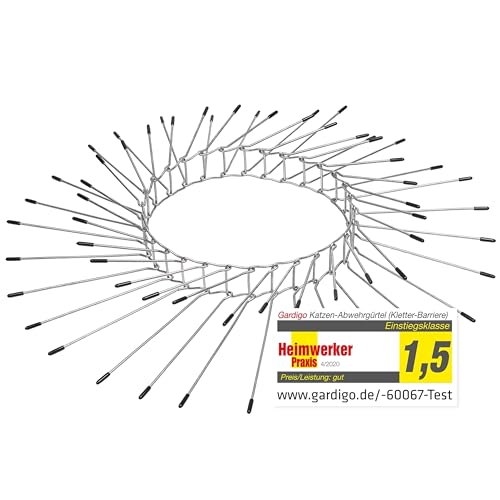 Gardigo Tree Guard Cat Protection - Set 2pcs | Anti Cat Belt for Trees, Gutters | Up to 74 cm Diameter | Cat Barrier Cat Spikes | Individually Adaptable | Galvanized Steel | Cat Scarer Marten Barrier