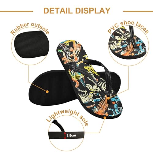 Cute Dinosaur Roar Men's & Women's Classical Beach Rubber Sandal Flip Flop Comfortable Slipper 214B83822
