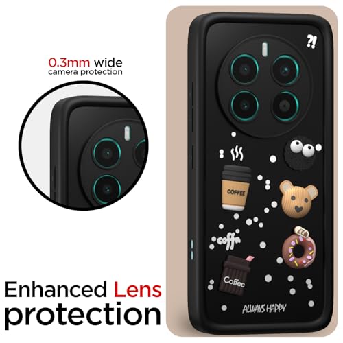 Image of Pikkme Back Cover for Realme 12 Plus 5G / P1 5G / Narzo 70 5G / 70 Pro 5G | Cute Fun Cartoon 3D Bear Silicone Full Body Protection Bumper Cover (Black)