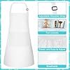 Bouiexye 1 Set Kids Apron and Chef Hat Set Children Apron Adjustable with 2 Pockets Children Chef Painting for Cooking Baking Painting Crafts Making (White #2