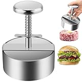 Koicarpe Burger Press, 5.5-Inch Stainless Steel Hamburger Patty Maker for BBQ and Homemade Burgers
