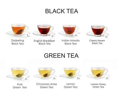 Octavius Dark Wood Caddy Wooden Gift Box - 120 Tea Bags |Assortment Of Fine Black & Green Tea | Premium Wooden Gift Box | Decorative Ribbon Packed | Tea Gift Box | Tea Gift, 1.4 Kg