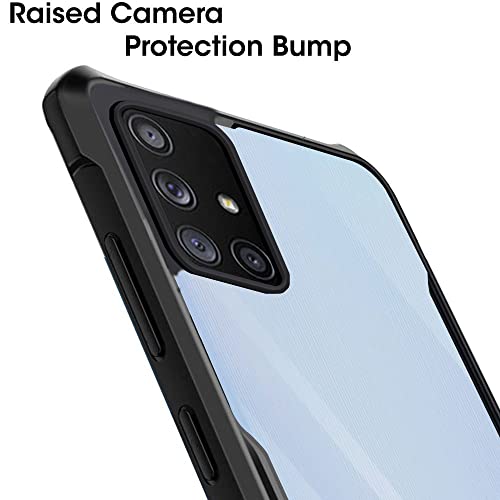 Image of TheGiftKart Shockproof Crystal Clear Back Cover Case for Samsung Galaxy A71 | 360 Degree Protection | Protective Design | Transparent Back Case Cover (PC & TPU, Black Bumper)