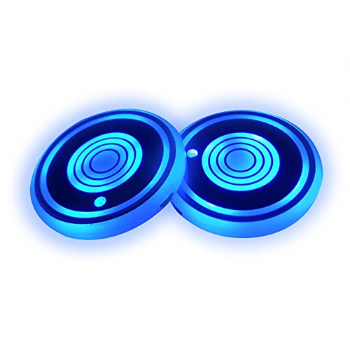 DONGKER Luci LED per Portabicchieri,2 Pezzi Sottobicchieri per Auto Tappetino USB per Tazza con Luminescente a 7 Colori per Le Festival e Feste di Natale