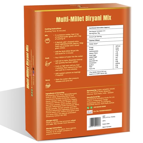 Image of Revival Millet Biryani (200g) & Dosa Mix (200g) Combo Pack | Instant South Indian Meal | High Protein & Fiber | Wholesome Superfood | Quick, Healthy & Ready in 15 Minutes