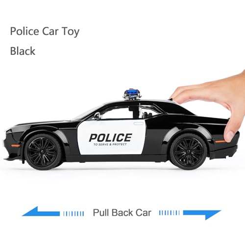 Auto de policía de juguete metálico para niños 3-12 miniatura 3