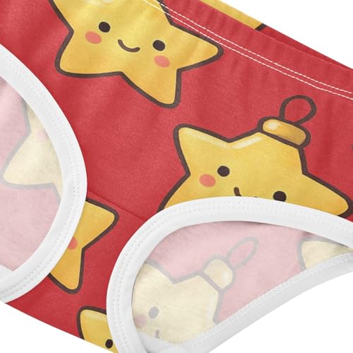 Soft Girls' Panties Briefs Underwear for Toddlers Christmas Ornaments Stars in Sizes 2T,3T, 4T, 5T, 6Y and 8Y4