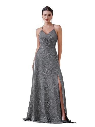 Image of Elegant Long Evening Gown for Women - Formal Special Occasion Dress with Slit