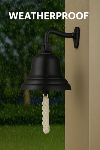 Assorted Collections Barzubehör für Zuhause, Kneipen-Handglocke – Wandmontierte Barglocke, nautische Dekorationen – Schwarze Glocke mit lautem Klang, ideal für Weihnachten, Empfänge, Kneipen 5