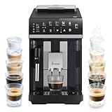 KKT KOLBE Pure Kaffeevollautomat mit Milchschaumdüse, ColdBrew und Zubehör, 2 Tassen Funktion, 15 Bar, 7-stufiges Mahlwerk, Touchscreen, Automatische Reinigung, 4 Getränke, Schwarz Silber