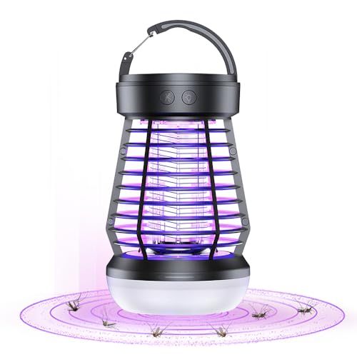 NAJILI Matainsectos eléctrico con LED UV, IP66, resistente al agua, 3 modos de luz y 50 h de funcionamiento, portátil para camping/jardín contra mosquitos, moscas, arañas