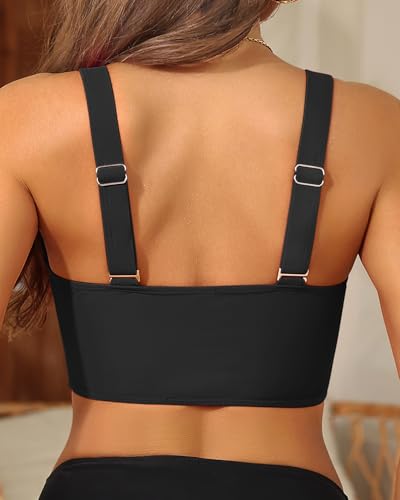 Women's Bikini Top - Supportive Swimsuit for Large Bust - 2025 Cut Out Twist Swim Top3