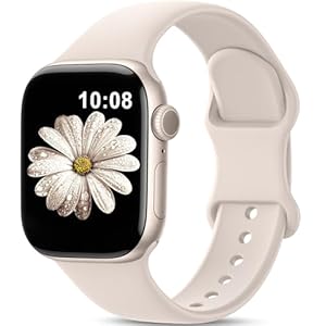AMSKY Silikon Sport Armbänder Kompatibel mit Apple Watch Armband 40mm 42mm 46mm 44mm 45mm 41mm 38mm, Damen Herren Weiche Wasserdicht Gummi Band für iWatch Series 10 9 8 7 6 5 4 3 2 1 Se, Polarstern