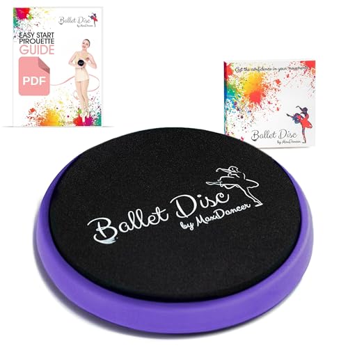 Ballet Turning Disc for Dancers, Gymnastics and Ice Skaters. Portable Turn Board for Dancing on Releve. Make Your Turns, Pirouette and Balance Better (Purple no Bag)